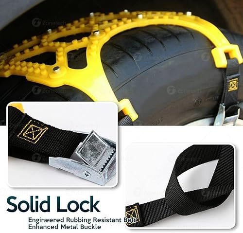 Miniatura 2 de Zone Tech - Cadenas de nieve para automóvil, de alta calidad, fuertes, duraderas, para todas las estaciones, antideslizantes, cadenas de neumáticos