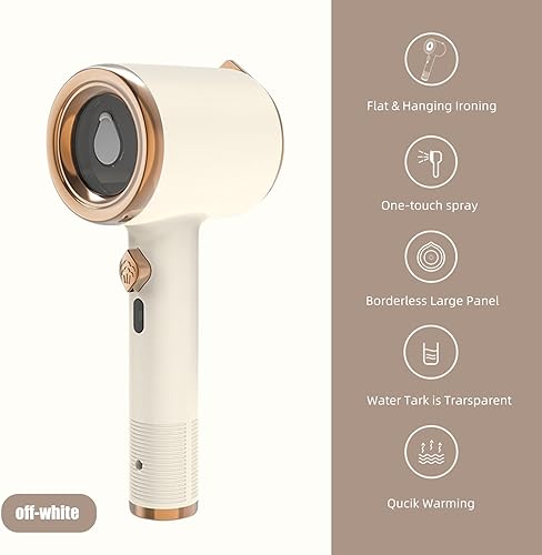 Miniatura 2 de Vaporizador portátil de mano pequeño para ropa tamaño de viaje, mini máquina de planchar eléctrica 2 en 1 para ropa y cortinas (beige)