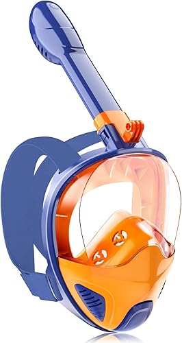 Ezire 2023 Full Face Snorkel Mask Adults & Kids, Snorkeling Gear for Adults & Kids with Detachable Camera Mount, 180 Degree Panoramic View Anti-Fog