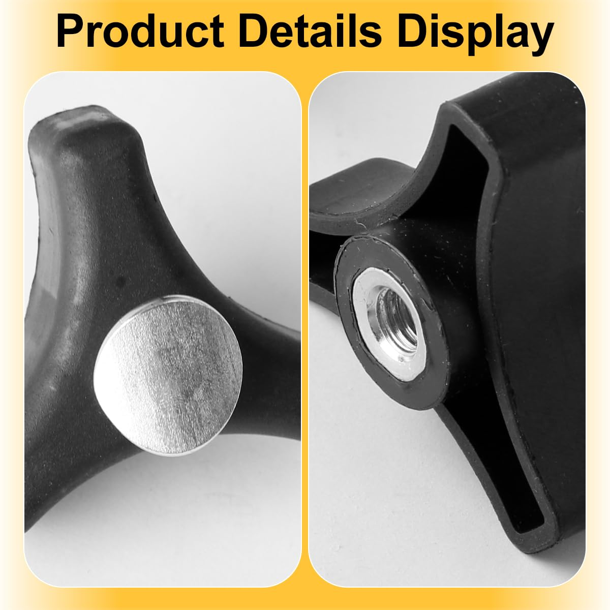 Lotsdonxia 2 Pcs Universal Lawn Mower Handle Replacement Parts - Wing Nut, Bolt & Triangle Knob Handle for Most Lawn Mower Machines - Image 3
