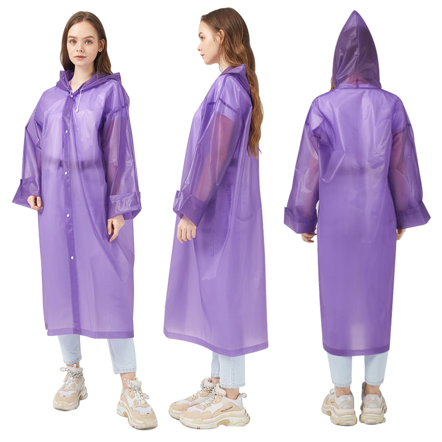 UPSEN Regenponcho Regenjacke Regenmantel für Herren Damen Wasserdicht, 2 Stück Wiederverwendbar Regencape Regenbekleidung für Wandern Camping Radfahren Reisen