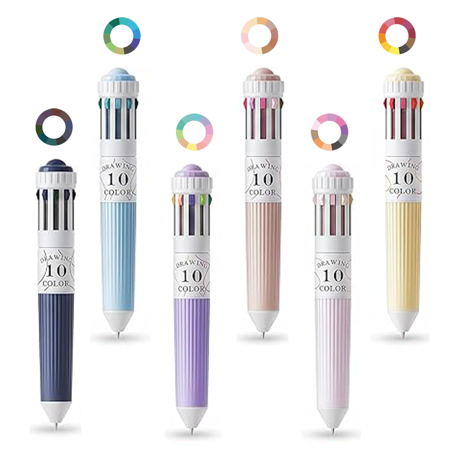 6 Pack Multicoloured Pen 10-in-1 for Drawing, Writing, DIY Crafts School