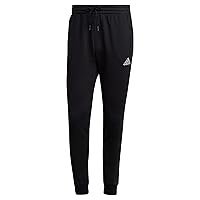 adidas Essentials Fleece Regular Tapered Pants Uomo, Black/White