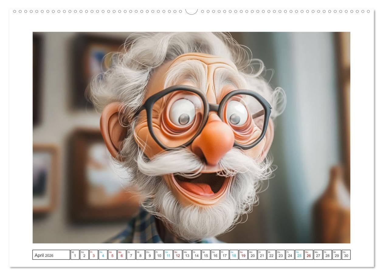 Alt, aber nicht leise (hochwertiger Premium Wandkalender 2026 DIN A2 quer), Kunstdruck in Hochglanz: Satirische Sprüche und witzige Illustrationen ... zum alten Eisen gehören. (CALVENDO Spass)