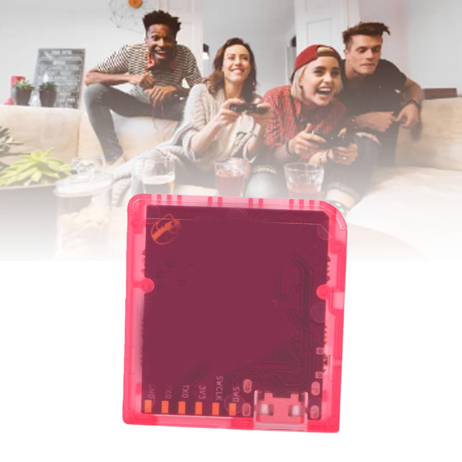 Yunseity DSPico DS Flashcard pour ND 3DS 2DS DSi NDSL NDS, Lecteur de Carte de Jeu Open Source RP2040 avec Vitesse de 6 Mo/s, Cartouche Flash de Mise à Niveau R4 pour Logiciel Homebrew et (Rouge