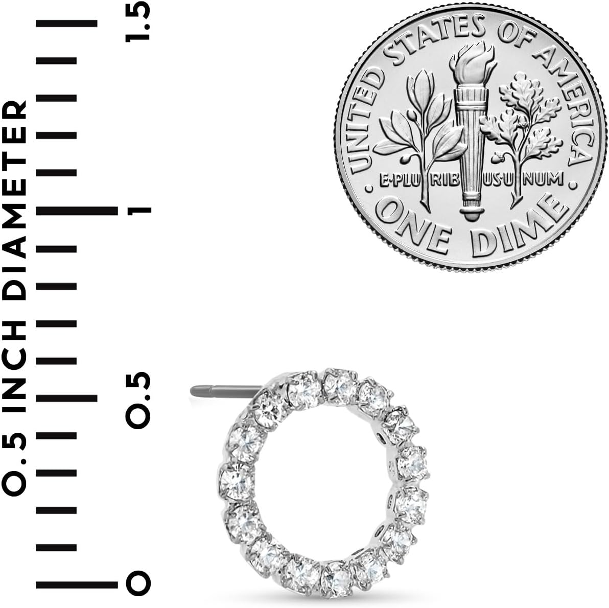 Simulated Diamond Stud Earrings for Women - Small Circle or Teardrop Cubic Zirconia Studs, Hypoallergenic and Safe for Sensitive Ears - Image 4