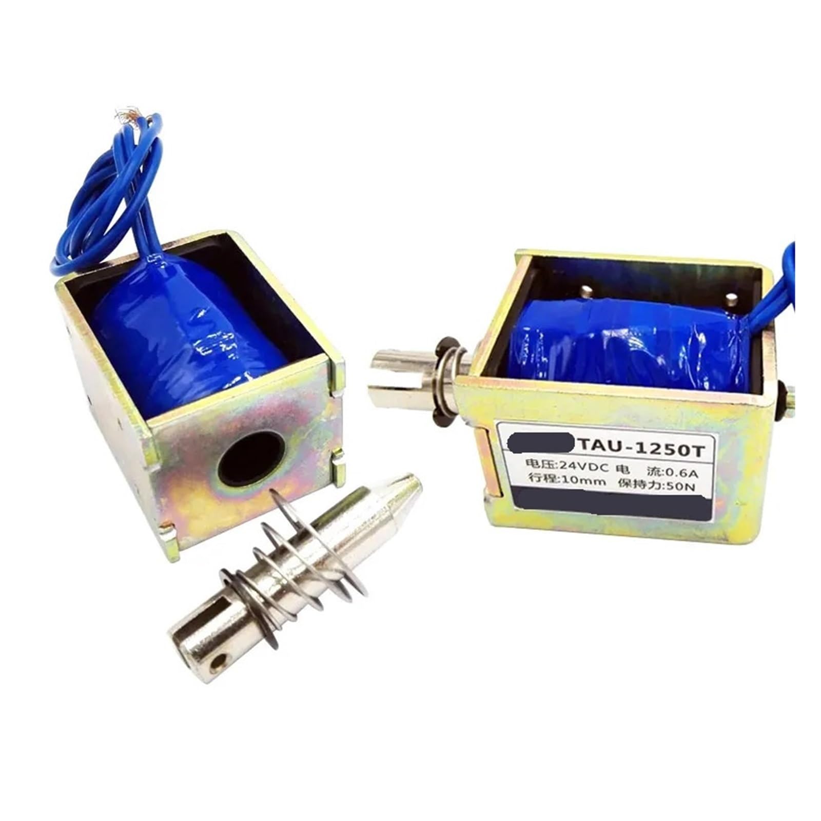 Elettromagnete DC12V/24V 50N Push&Pull Tipo solenoide Magnete Elettrico TAU-1250T 1250 0-12mm Telaio Aperto lineare Solenoide Elettromagnete(24V 1250)
