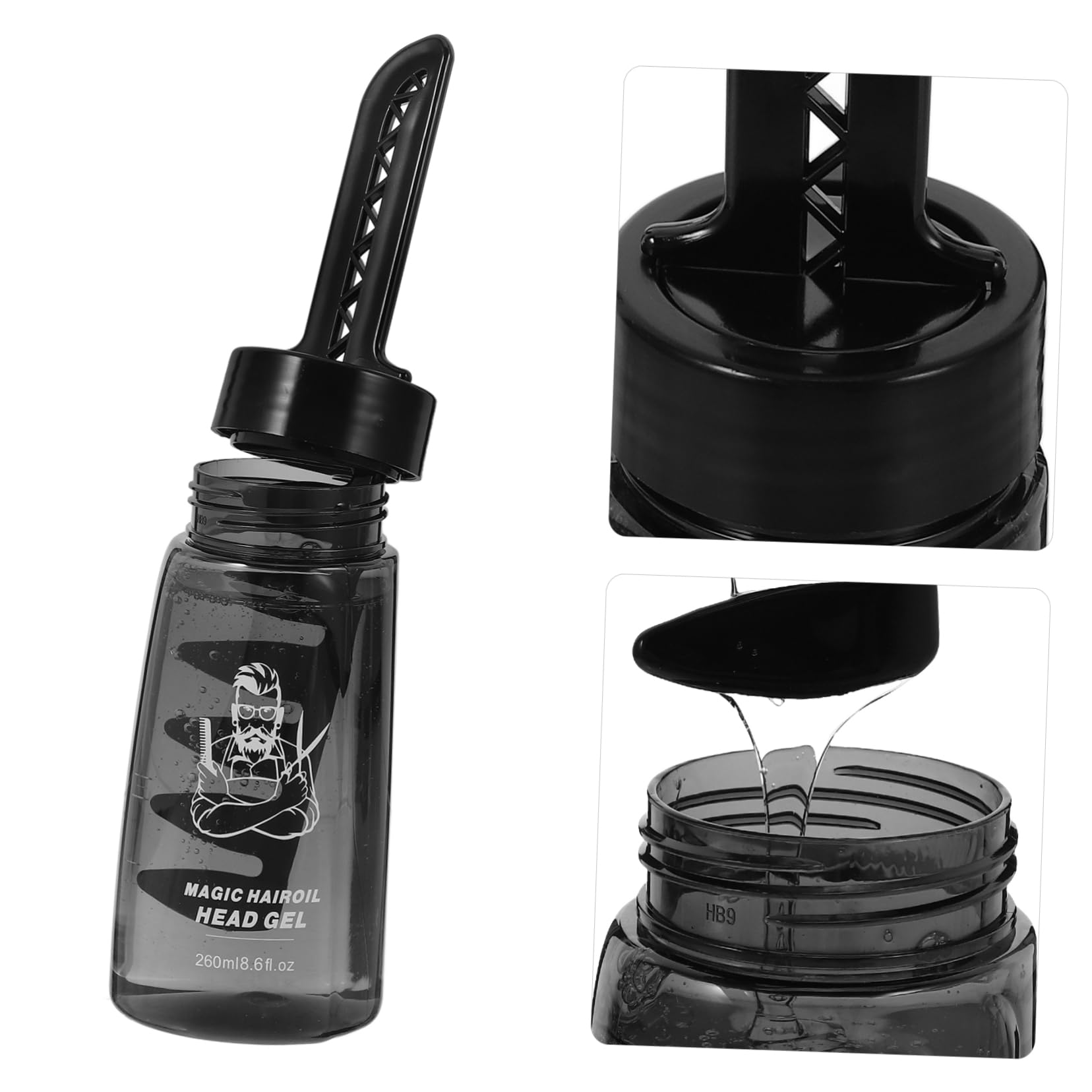 Baluue Leere Haarstyling Gel Flasche Mit Kamm 260ml Nachfüllbar Haarwachs Applikator Für Herren Selbstgemacht Haaröl Und Styling Zuhause