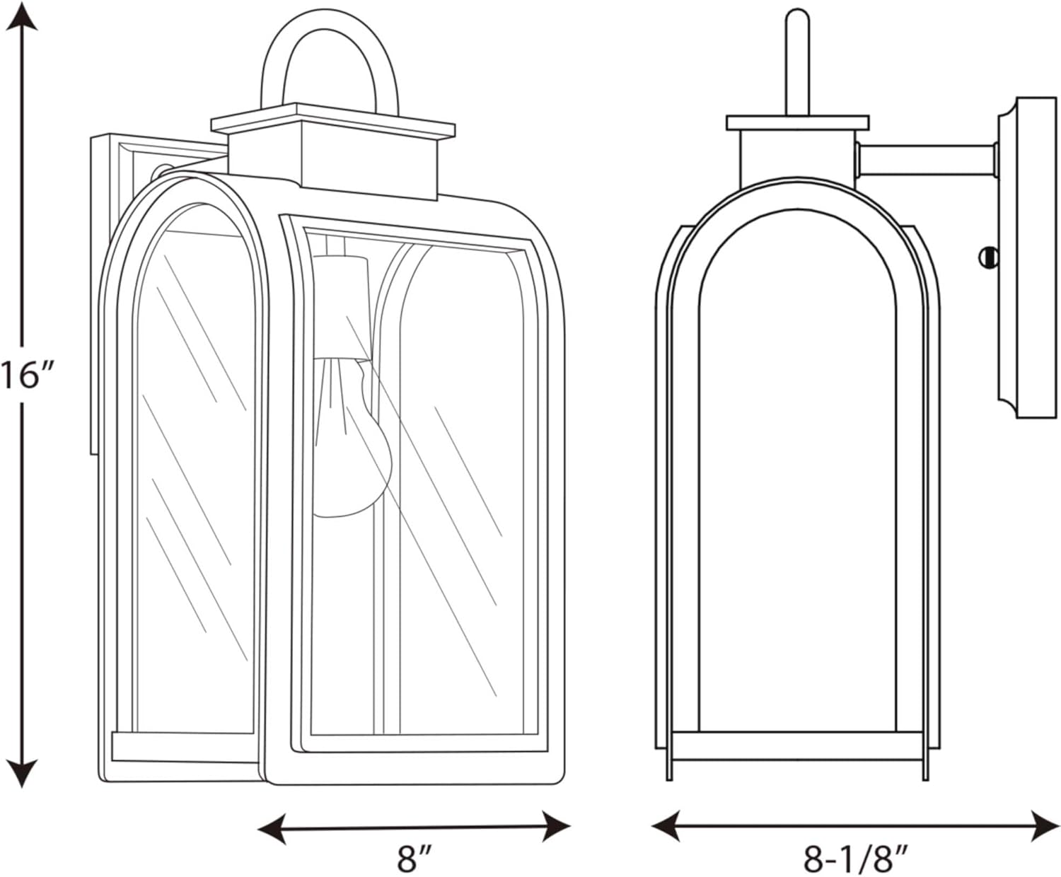 Progress Lighting Refuge Collection 1-Light Clear/Etched Umber Glass Farmhouse Outdoor Medium Wall Lantern Light Oil Rubbed Bronze