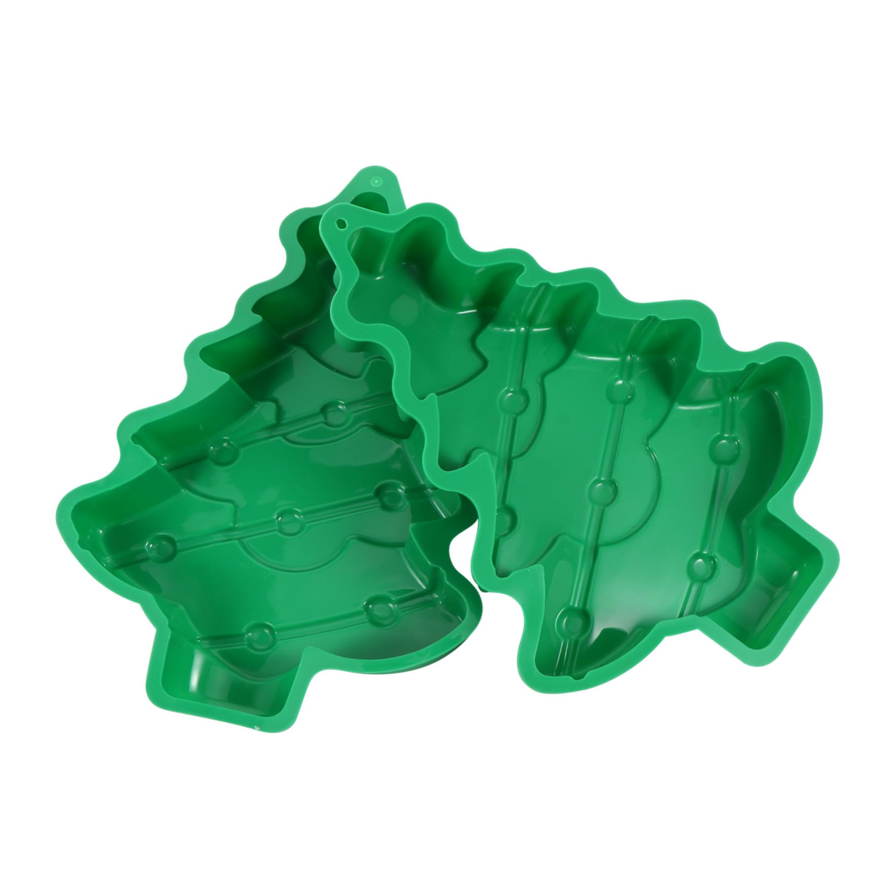 LABRIMP 2Pcs Christmas Tree Silicone Cake Mold Food-Grade Baking Tool for DIY Steamed Cake Home Party Use Easy Clean Safe Material Random Color