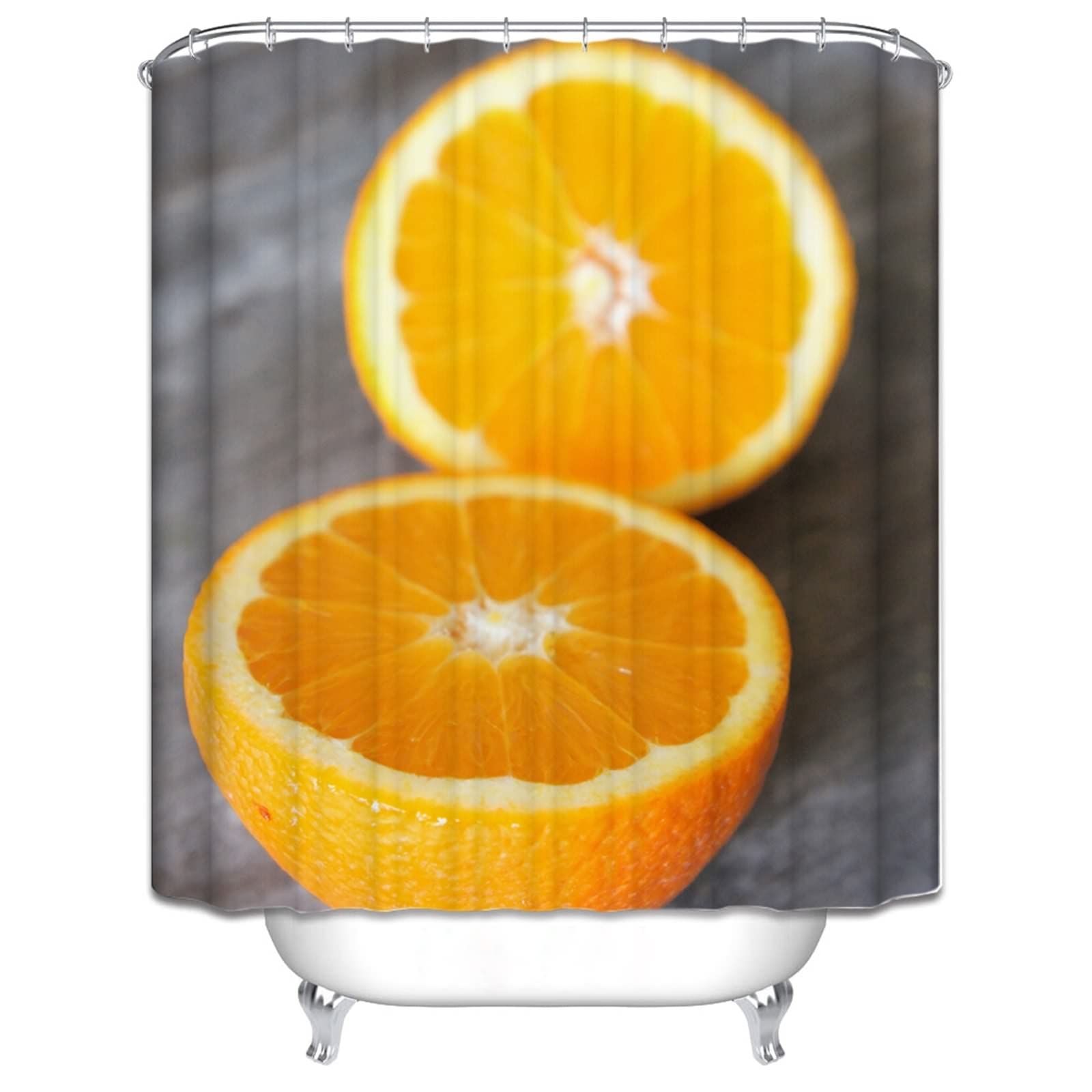 Tenda Doccia 150cm, Poliestere Multicolore Motivo arancione Tenda vasca da bagno, lavabile, asciugatrice rapida, 150X180cm