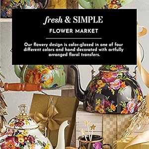 MACKENZIE-CHILDS Enamel Breakfast Bowl, Unique Soup Bowl or Cereal Bowl, Dinnerware, White Flower Market, Set of 1 MACKENZIE CHILDS Enamel Breakfast Bowl Unique Soup Bowl or Cereal Bowl Dinnerware White Flower Market Set of 1