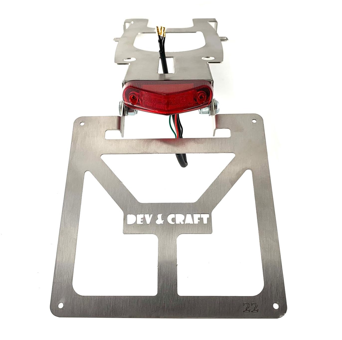 Kennzeichenhalter für KTM EXC 2012-2016 klappbar Motard Enduro (ohne Lackierung roter Strahler)