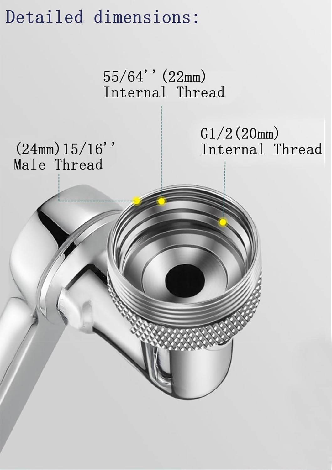 1080° Swivel Faucet Extender, 2 Sprayer Modes, Universal 360° Swivel Multifunctional Aerator, Sink Water Faucet Extension Filter, Kitchen Bathroom, Robotic Arm in Brass.