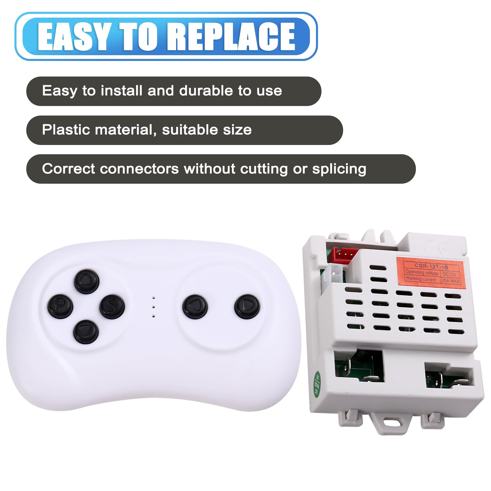 CSR-12T-1B 12V Voiture Électrique pour Enfants Télécommandée avec Récepteur - Pièces de Rechange pour Voiture Électrique pour Enfants