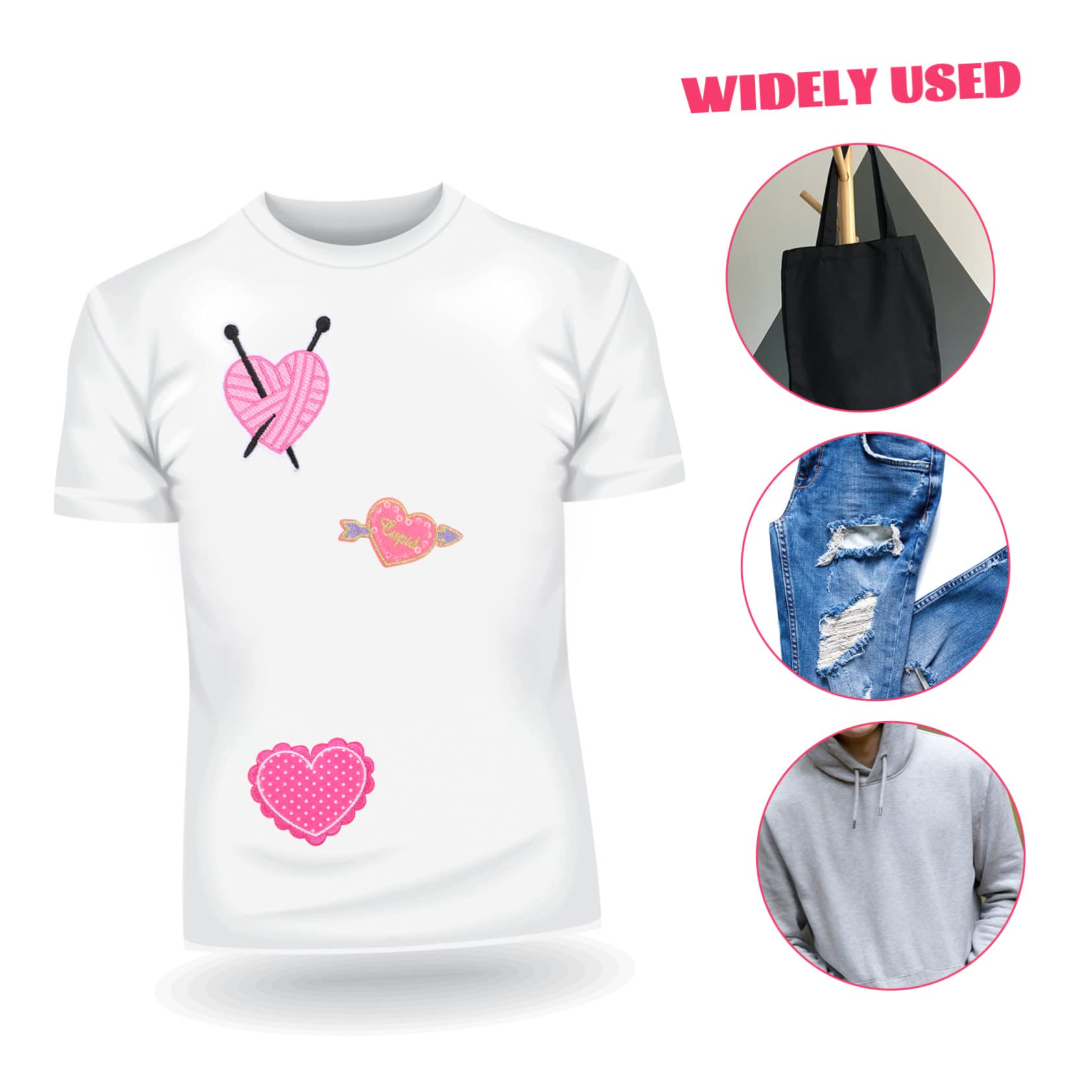 Ciieeo 4 Sets Herz-aufnäher Zum Aufbügeln Für Kleidung Gestickte Herz-aufnäher Vielseitig Verwendbares Design Einfach Anzubringen Für Mäntel T-shirts Hosen Hüte Schuhe 20 Stück * 4