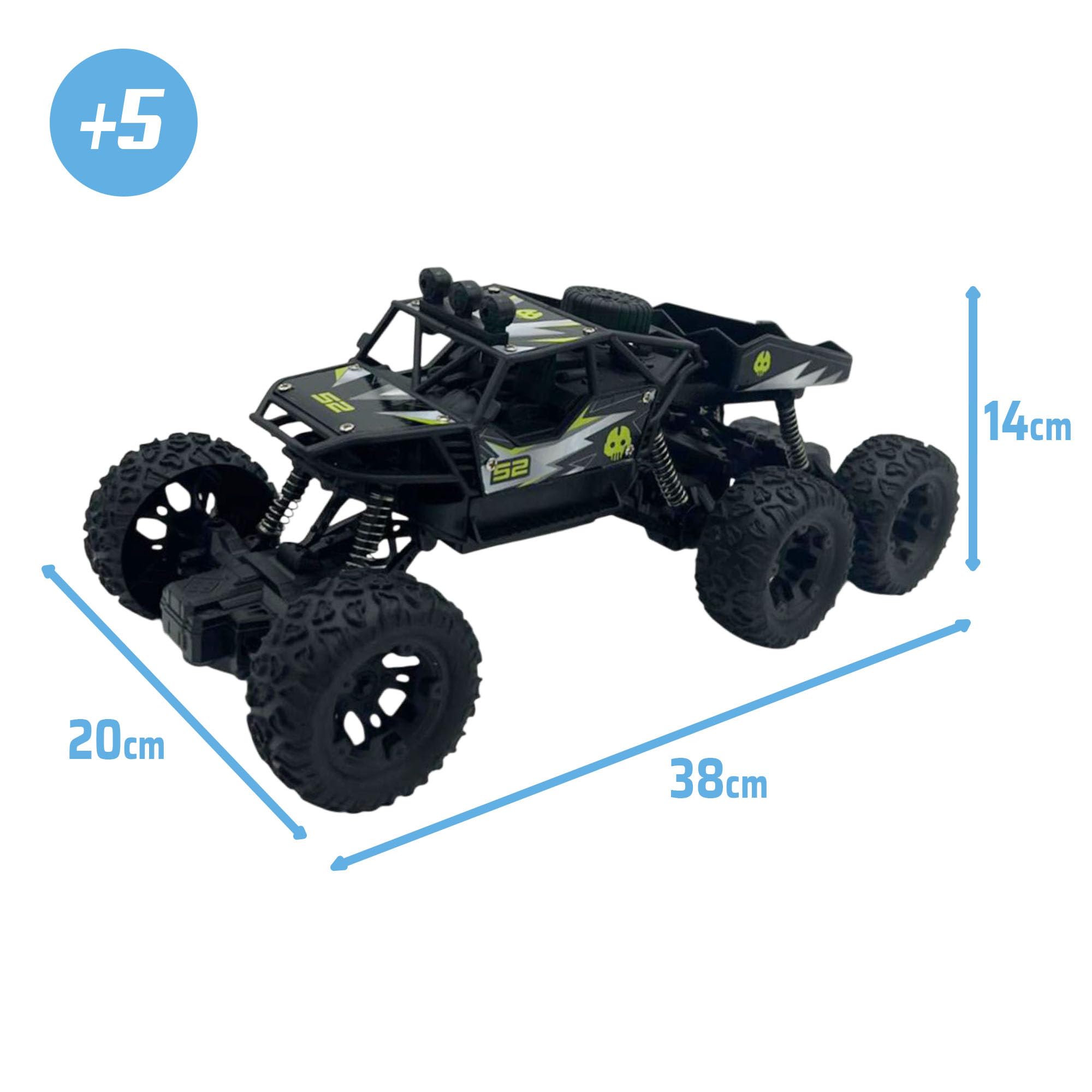 Bizak Cyclon Tierra Aire Vehículo RC 2 en 1, Despegue Automático y Maniobras Programables, Luces LED, Recargable, +5 años, (65430052)