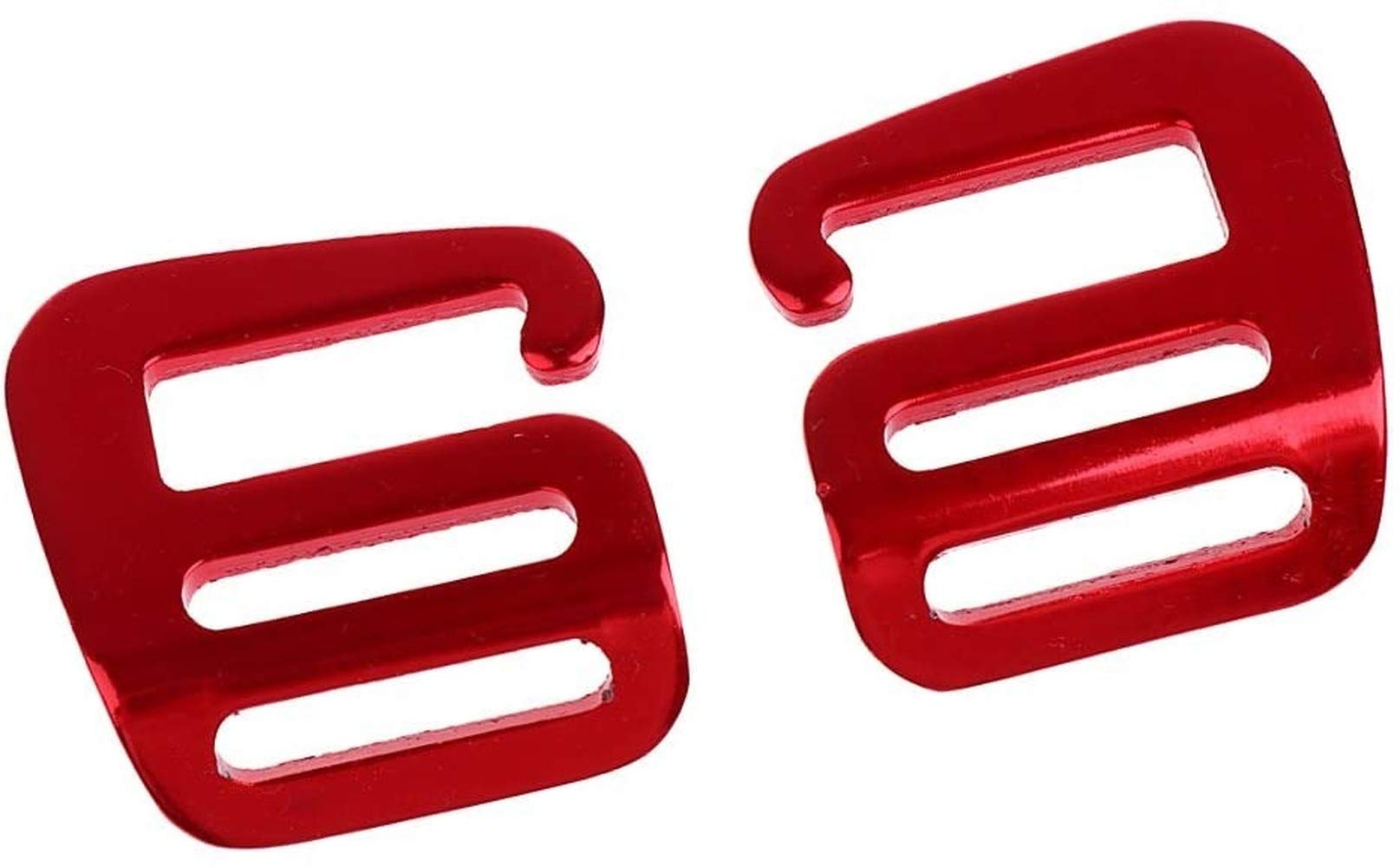 2Pcs Alloy G Hook Outdoor Webbing Buckle For Backpack Strap, Clothing, Belts 25mm (Red)