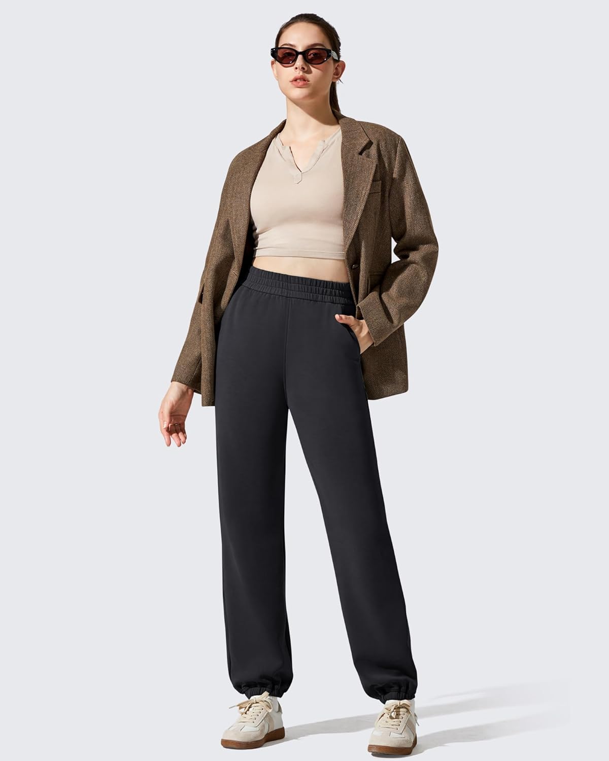 G4Free Smoofit Fleece Lined Joggers Sweatpants Women Thermal Casual Lounge with Pockets Warm Pants for Workout Winter Travel - Image 3