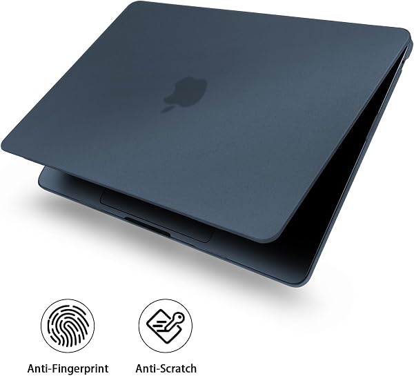 Custodia Compatibile con 2025 2024 2022 MacBook Air 13,6 pollici M4 A3240 / M3 A3113 / M2 A2681, Cover Rigida in Plastica Sottile + Cover Tastiera per MacBook Air 13.6, Mezzanotte Opaco - 5