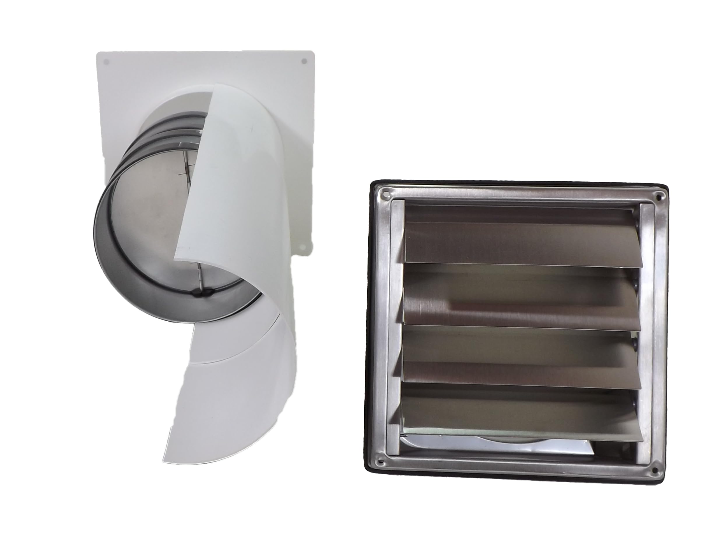 Ventilation-Nord Mauerkasten 150 mit 2 Rückstauklappen für Dunstabzug | Wetterschutz-Lüftungsgitter mit Insektenschutzgitter | Blower-Door-Zertifikat & hohe Wärmeeffizienz | Teleskoprohr Ø 150