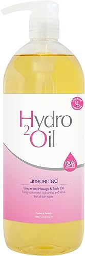 Hydro 2 Oil - Aceite de masaje sin aroma para masaje corporal, mezcla nutritiva de aceite de soja, jojoba y aceite de semilla de uva enriquecido con