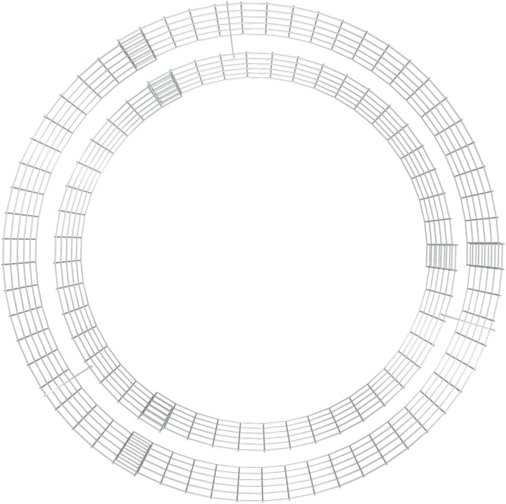 vidaXL Fire Pit, Outdoor Fireplace Stone Fire Bowl with Gabion Structure, Wood Burning Fire Bowl, Outdoor Fire Pit, Galvanized Iron