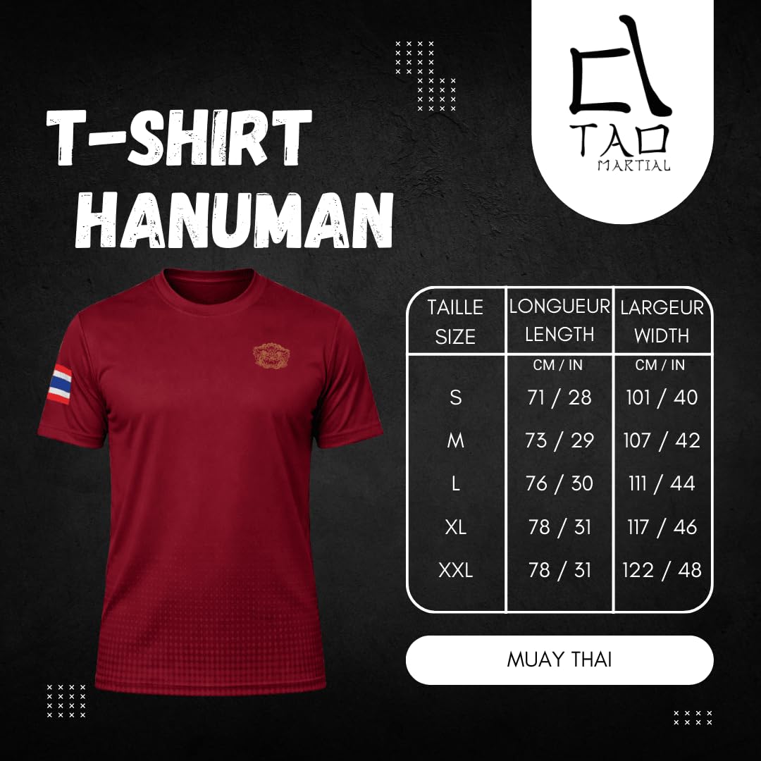 T-Shirt Muay Thai Hanuman pour Homme, Arts Martiaux, Respirant et séchage Rapide, entraînement et Lifestyle