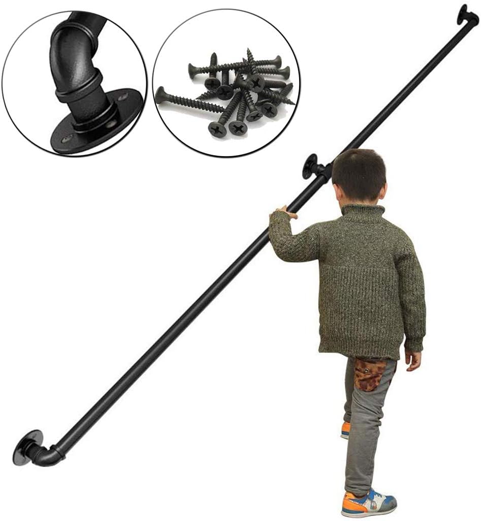 階段用手すり、高耐久の素朴な鉄製高齢者安全サポートバーレール、階段用手すり、手すり、バルコニー50-300cm