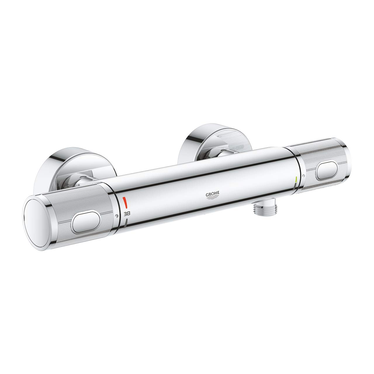 Grohe Argentée Grohtherm 1000 Performance | Thermostat-Brausebatterie, S-Anschlüsse - Progrip Griff Mit Rändelstruktur & Spartaste| Chrom | 34776000