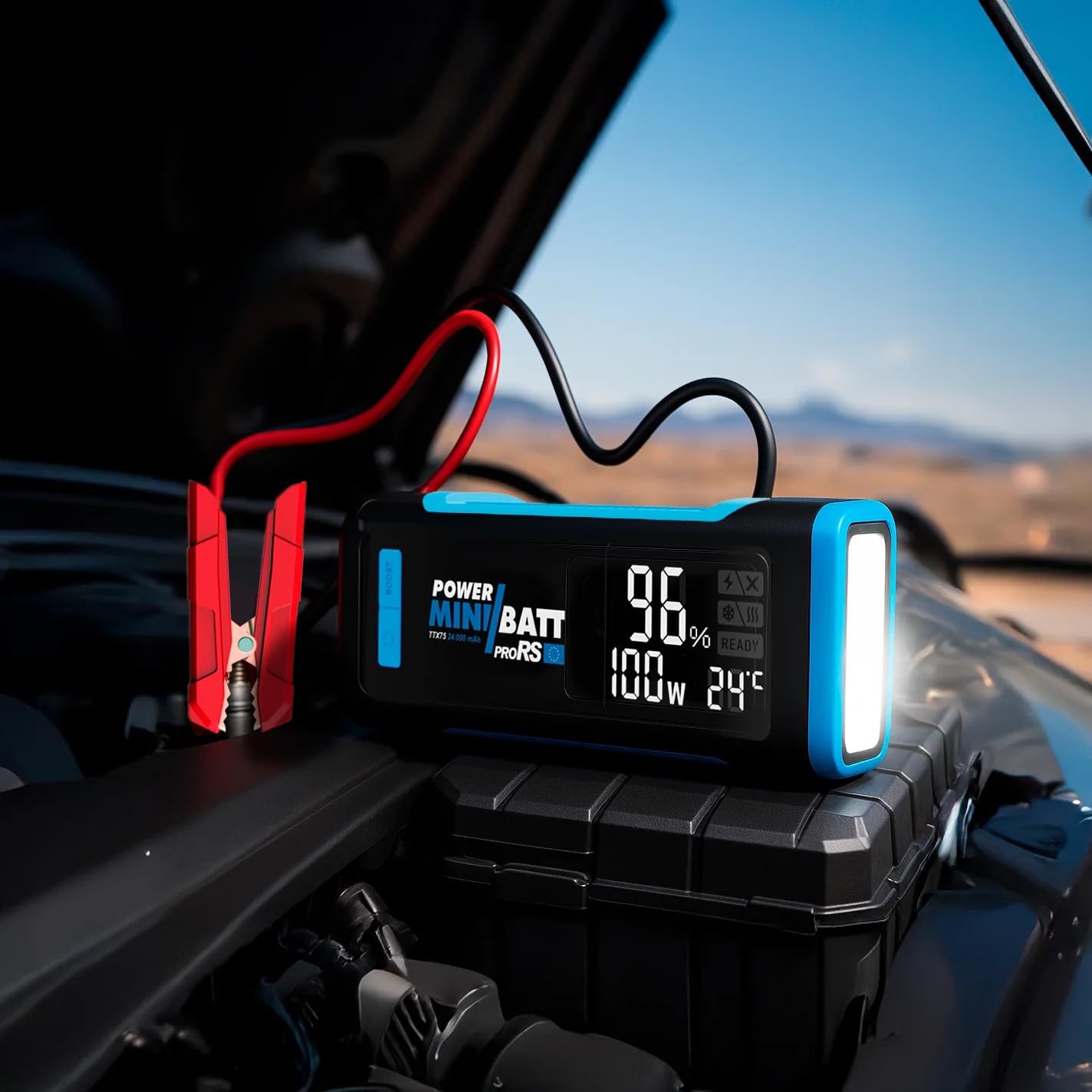 Arrancador de batería MiniBatt proRS 24.000 mAh PD100W para Motores Gasolina y diésel hasta 8.000 CC