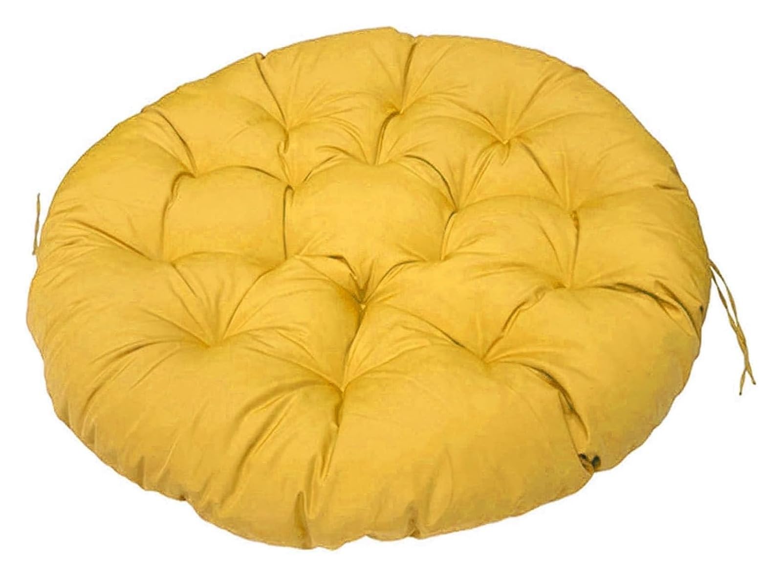 BINWAN Cushion 40-180cm Papasan Round Chair Cushion, Waterproof Overstuffed Removable,Hanging Swing Pad For Garden Terrace (Color : Yellow, Size : 180x180cm)