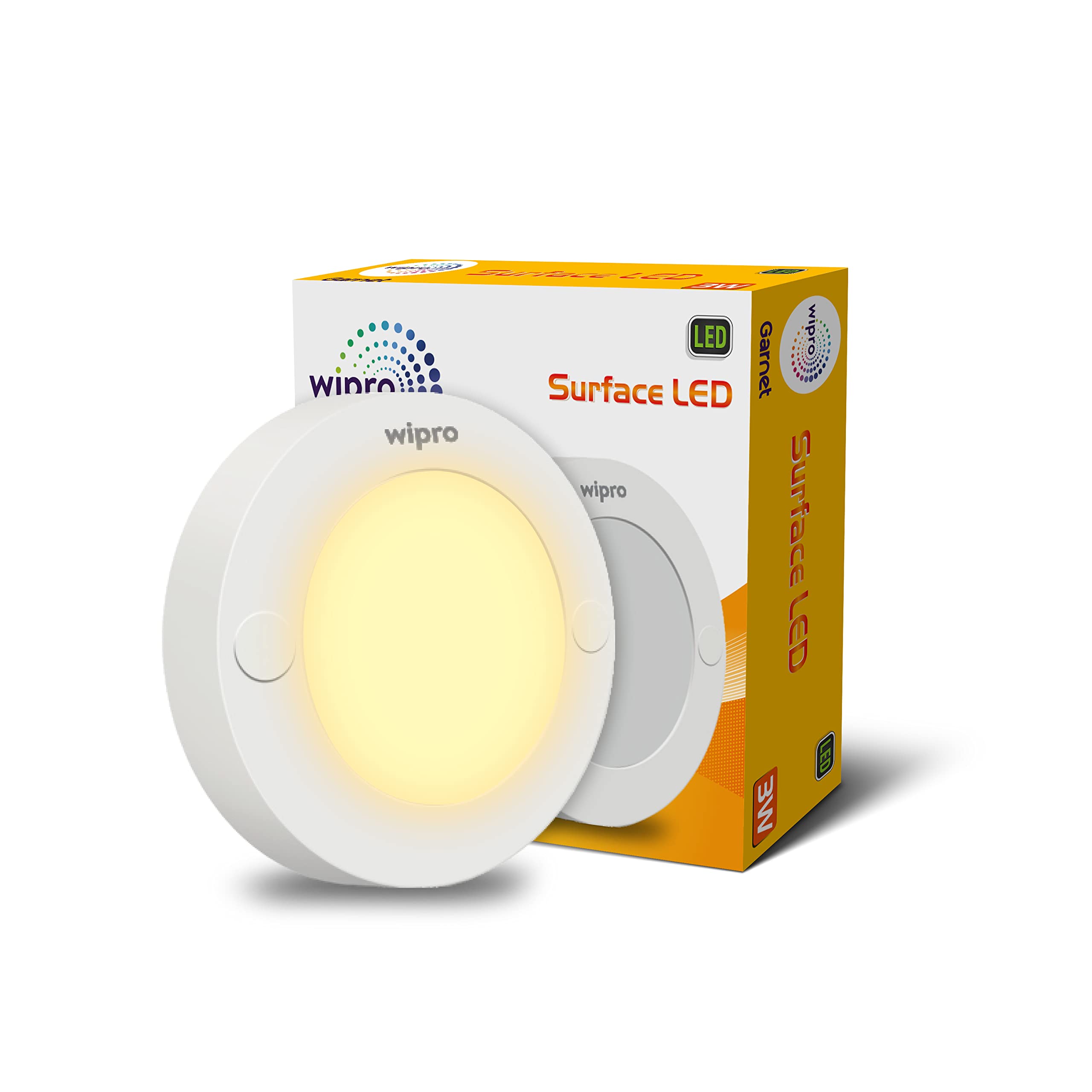 wipro 3W Surface Cabinet Striker Warmwhite(Pack of 1)-Polycarbonate