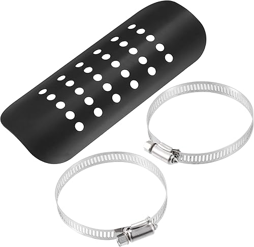Miniatura 6 de X AUTOHAUX 1 Unidades Universal Motocicleta Escape Escudo Calor Escudo Tubo Protector De Escape Silenciador Protector Negro