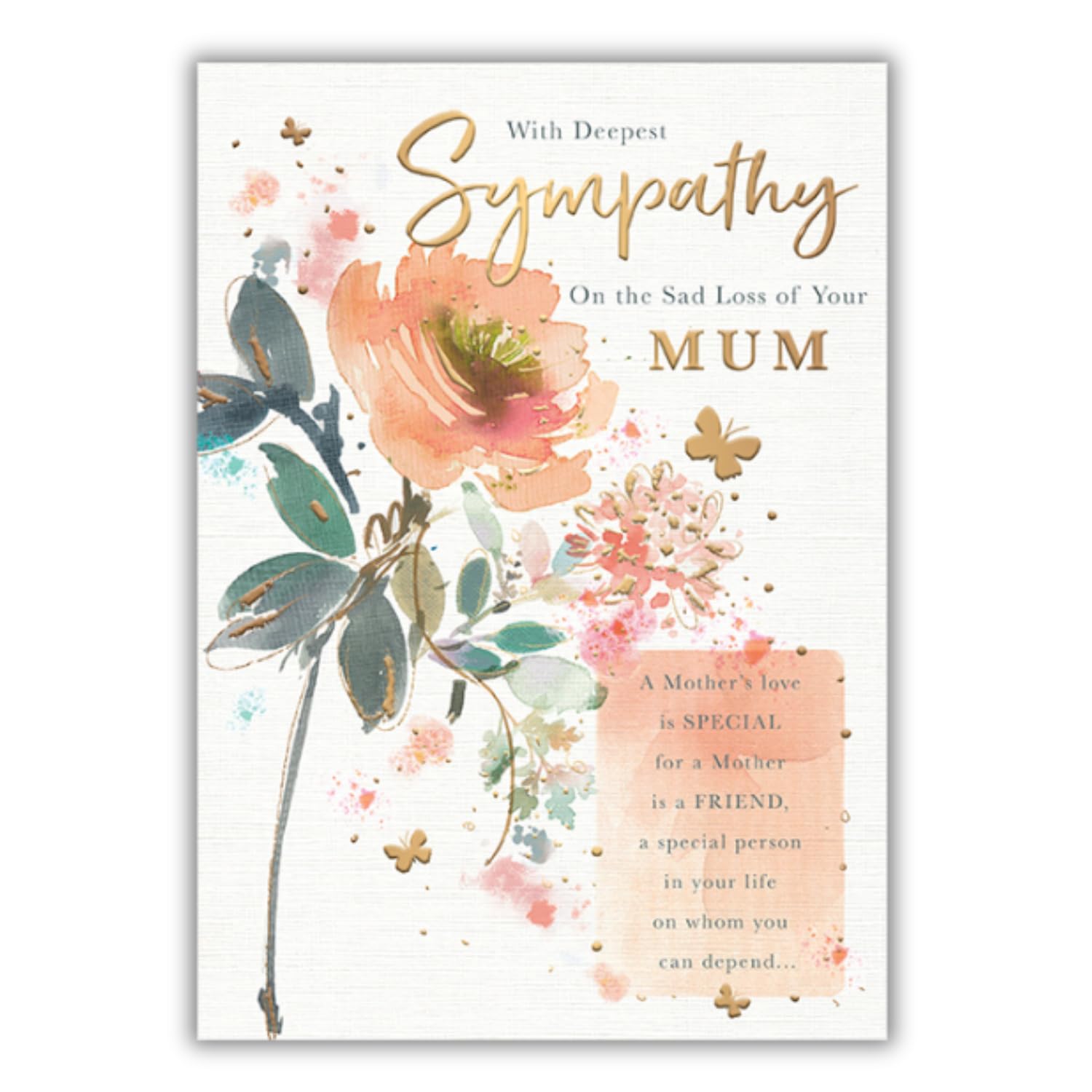 MUM SYMPATHY CARD Condolence Card For The Loss Of Your Mum White Roses - View #6