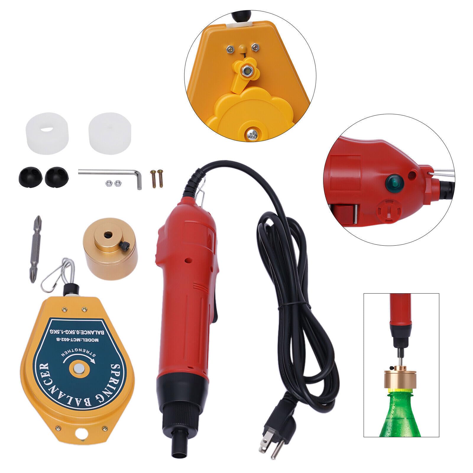 Machine de capsulage électrique manuelle Machine de capsulage de bouteille Machine de capsulage de bouteilles Machine à capsuler pour bouchons ronds en plastique de 10-30 mm - Modèle Os-600 - 80 W,