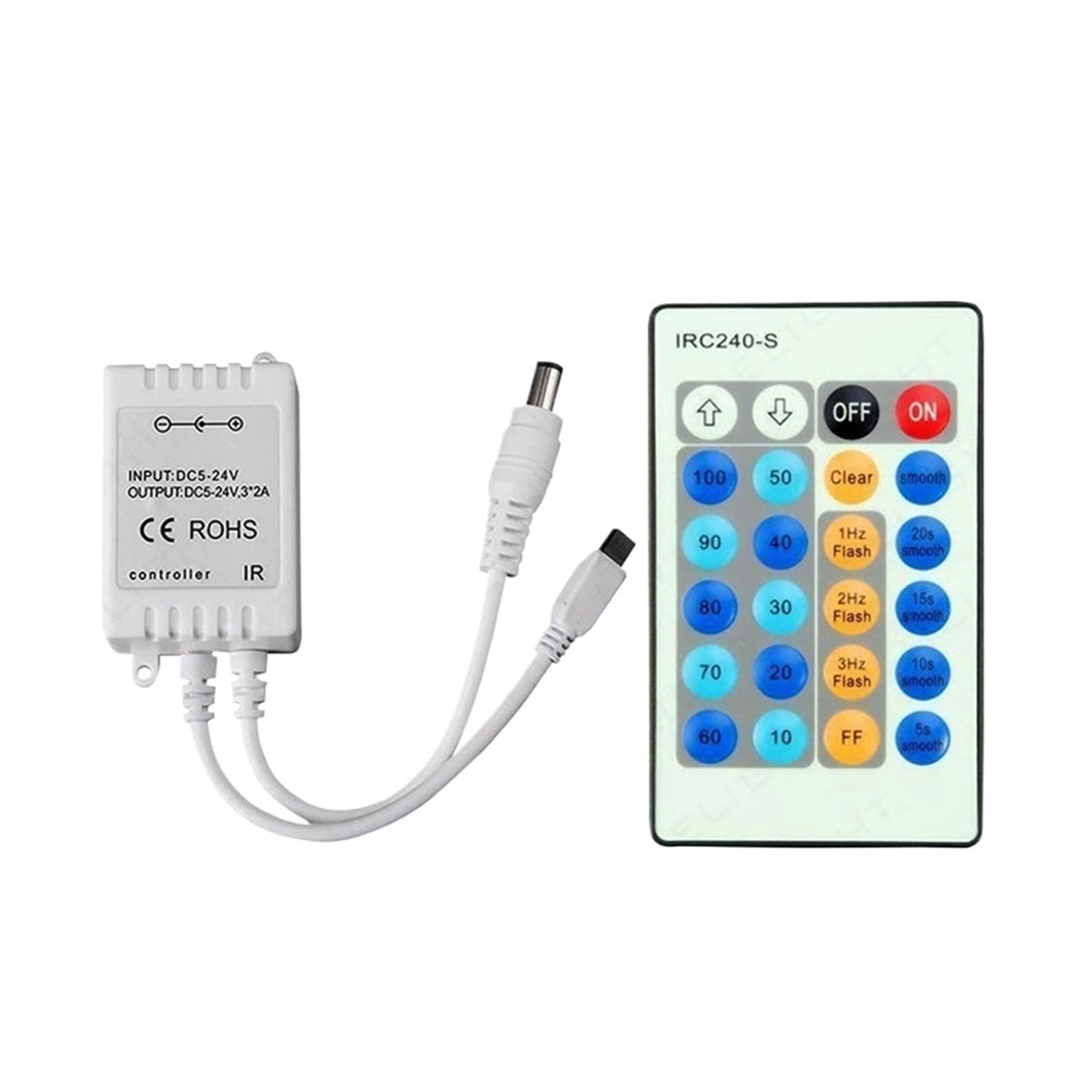 12V DC Music Sound Activated Controller For RGB LED Light Strip 20 Keys Remote e