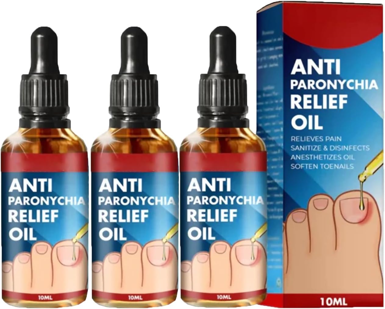 Limvoo 3pcs Anti Paronychia Relief Oil, German Toenail Care Removal Paronychia Oil, Ingrown