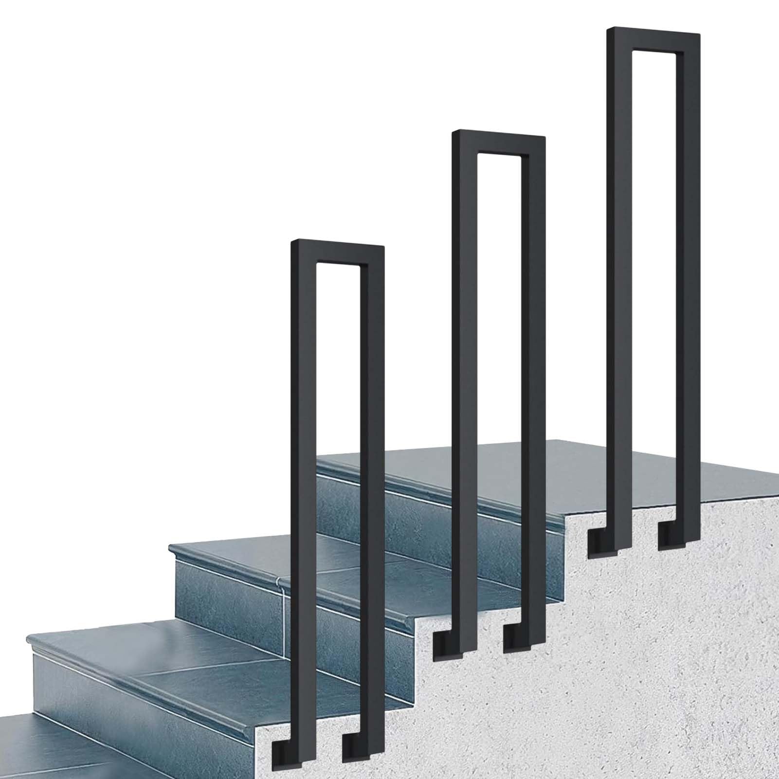 Rampe en fer forgé en U pour escalier intérieur et marches extérieures