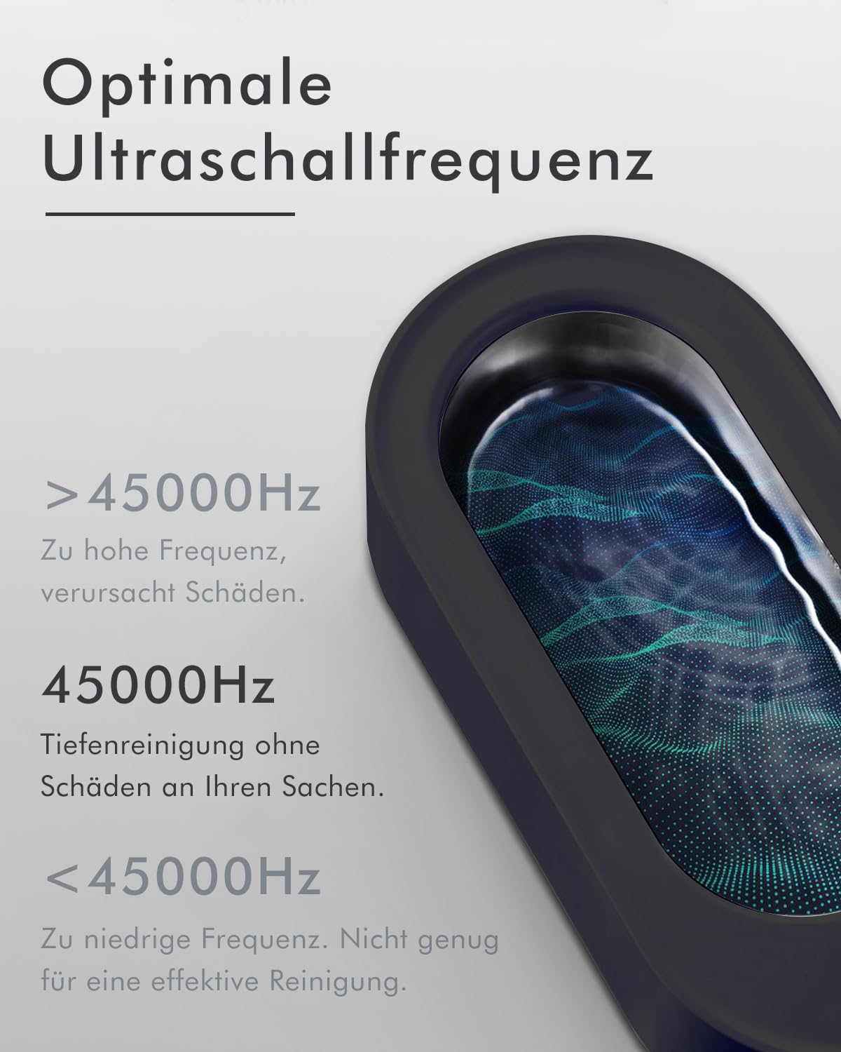 mfa Ultraschallreinigungsgerät für Brillen, Gold, Silberschmuck (Silberbad) | Ultraschallreiniger Brille | Schmuckreiniger | Ultraschall Brillenreiniger | Ultraschallgerät | Ultrasonic Cleaner Schwarz