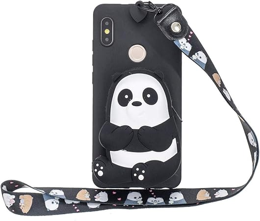 Capa GLORYSHOP Xiaomi Mi A2, bolso carteira com desenho fofo 3D com corda  longa e zíper de borracha macia capa protetora para celular para Xiaomi Mi  A2/Xiaomi 6X, urso preto | Amazon.com.br