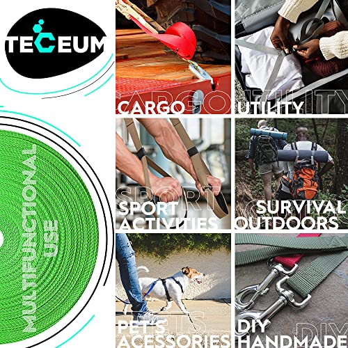 Image of TECEUM 3 /4 inch & 5 /8 inch & 1 inch & 1.5 inch & 2 inch Webbing - 10 25 50 Yards - 40+ Colors - Heavy Duty 1 Inch 1.5 Inch 2 Inch Backpack Straps - Webbing for Outdoors Indoors Crafting DIY