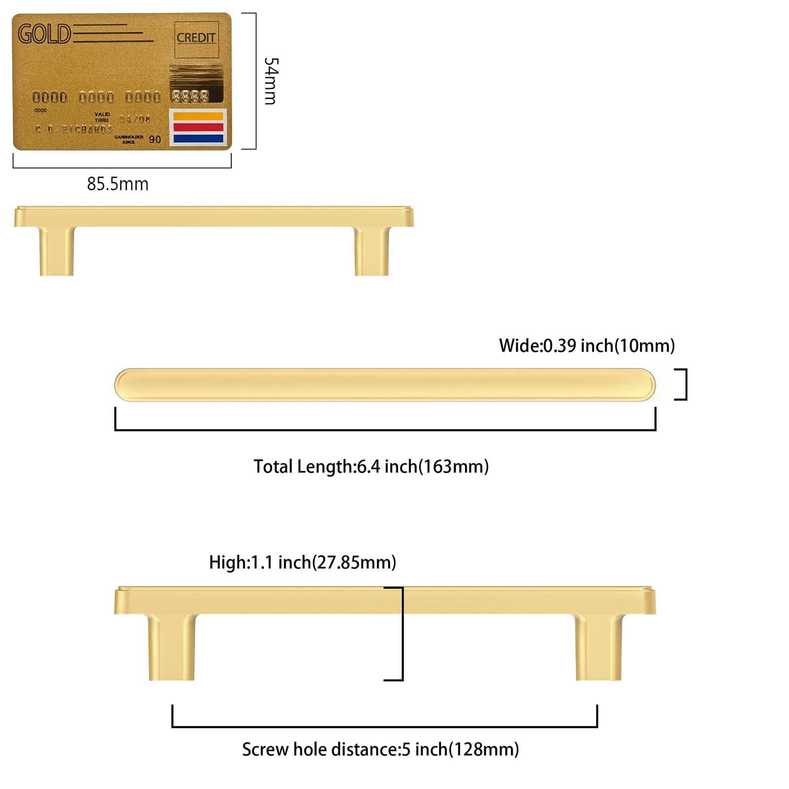 Brushed Gold Cabinet Pulls - 10 Pack -6