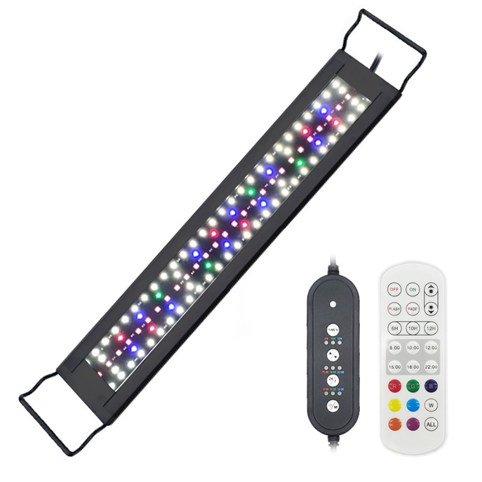 Oświetlenie LED do akwarium o pełnym spektrum, podwyższenie oświetlenia do akwarium, uchwyt do oświetlenia akwariowego, cykl 24/7, tryb DIY, regulowany timer, funkcja pamięci jasności(120cm)