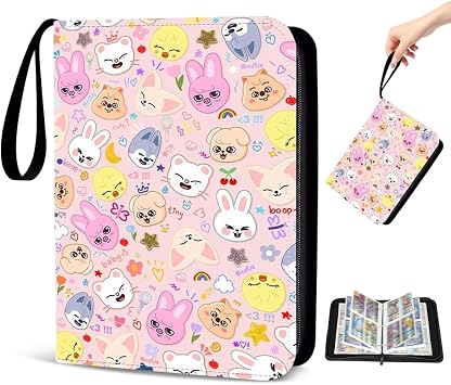 Stray Kids Photocard Binder, Skz Skzoo Photocard Holder, Stray Kids Merch, Trading Card Album Kpop 100 Pages Space for 400 Cards for Stay, Boys and Girls, Idol Photo Protector