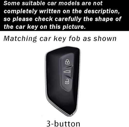 Miniatura 2 de ontto Funda de cuero para llavero de automóvil, marco de metal, elegante y elegante, compatible con Volkswagen Golf 8 ID4, Seat Leon MK 4, Skoda