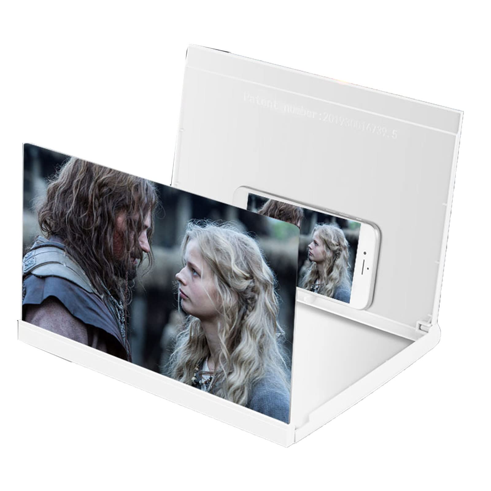 Screen Magnifier For Cell Phone - �Foldable Phone Stand Holder With Screen Amplifier–Compatible With All Smartphones (Color : Black, Size : 10inch) (White 10inch)