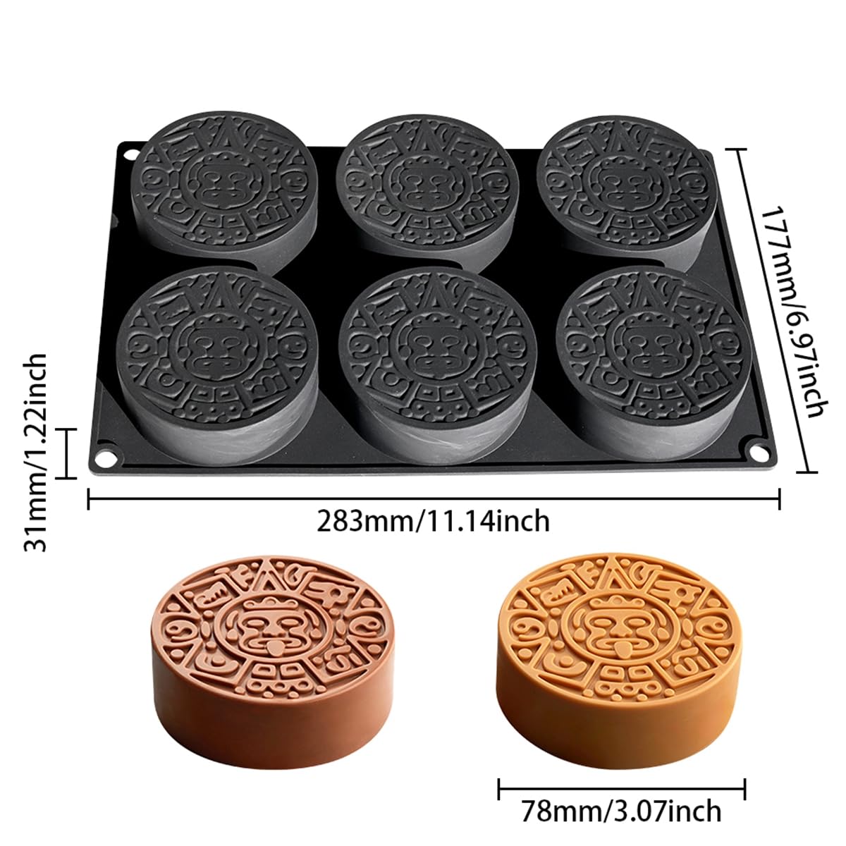 mostsom Moule en silicone 3D cylindrique 6 cavités pour chocolat, mousse, gelée, pudding, dessert (B_ cylindre)