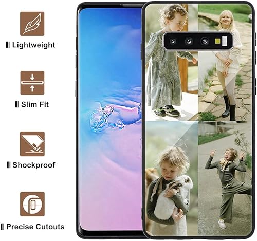 Miniatura 6 de MXCUSTOM Funda personalizada para Samsung Galaxy S10 + S10 Plus, funda personalizada personalizada de vidrio templado antiarañazos de TPU suave con