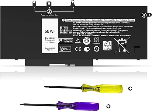 68WH GJKNX - Batería de repuesto para Dell Latitude 5480 5580 5280 5288 5488 5590 5591 5490 5491 5495 E5480 E5490 E5580 E5590 compatible con